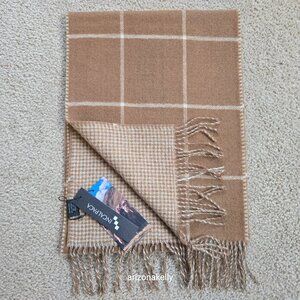 NWT Baby Alpaca Scarf Inaclpaca Reversible Windowpane and Houndstooth